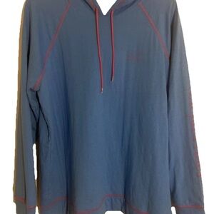 Vineyard Vines Cotton Blend Blue with Pink Whale Logo Hoodie